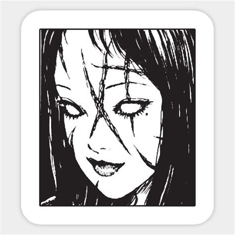 Anime Scary Face Tomie Sticker Tomie Anime And Manga Phone Cover