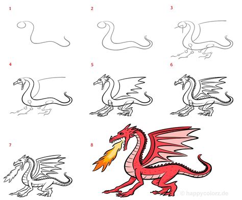 Drachen Zeichnen Schritt F R Schritt Anleitung Mit Vorlagen Drachen