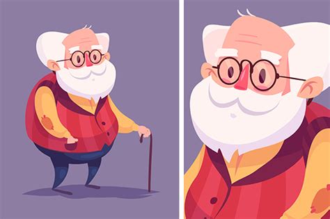 How many of you are getting addicted to the semi new nickelodeon cartoon series 'miraculous ladybug'? Funny old man character. Vector ~ Illustrations on ...