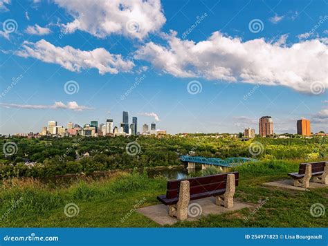 Blue Sky Over The Downtown Edmonton River Valley Stock Image Image Of