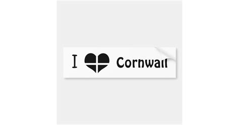 I Love Cornwall Kernow St Piran Flag Heart Design Bumper Sticker Zazzle