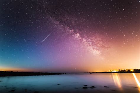 Wallpaper : night, galaxy, water, nature, sky, stars ...