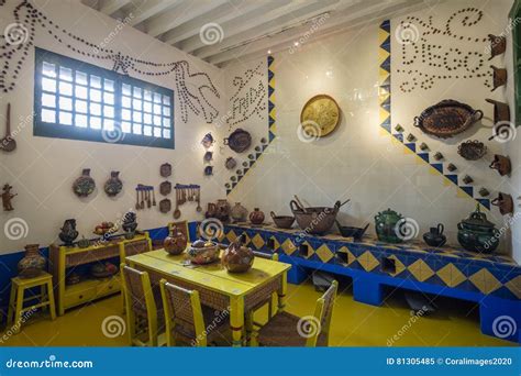 Interior Of The Blue House Of Frida Kahlo La Casa Azul Editorial Image