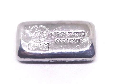1 Troy Ounce 999 Fine Lead Bullion Bar Grimm Metals