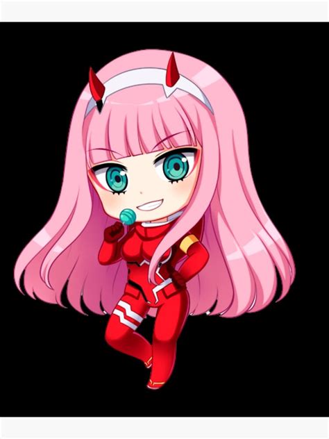 Zero Two Anime Chibi Girl Poster For Sale By Aspasangel Redbubble