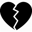 Broken Heart Black and White transparent PNG - StickPNG