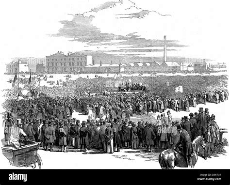 Encuentro Masivo De Chartists En Kennington Common Londres 10 De Abril De 1848 En El Centro