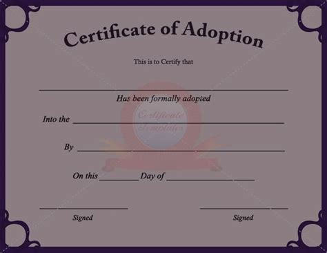 Free Printable Adoption Papers Simple Template Design