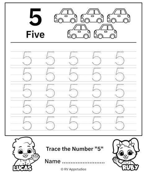 Free Printable Tracing Number 5 Worksheets Kids Worksheets Printables