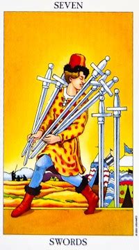 These exoteric elements are only the tip of the iceberg. Seven of Swords Tarot Card Meanings