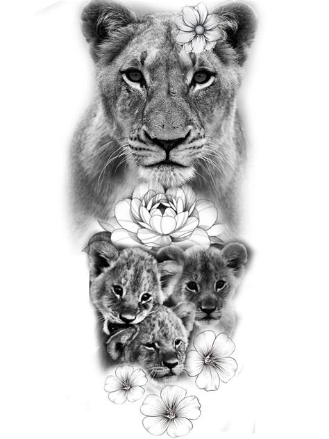 Lioness And Cub Tattoo Lion Cub Tattoo Female Lion Tattoo Lion Head