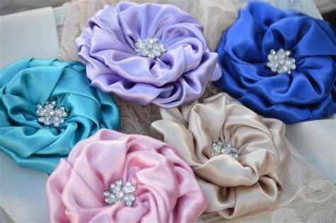 rose gold pink satin flowers 3 large satin rolled etsy fabric flowers satin ribbon flowers