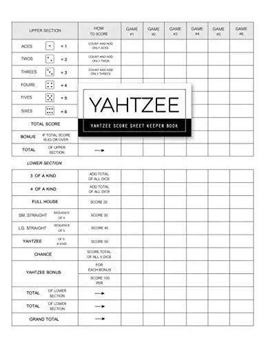 YAHTZEE SCORE SHEET Scouring Record Cards For Yahtzee Game Recor PicClick