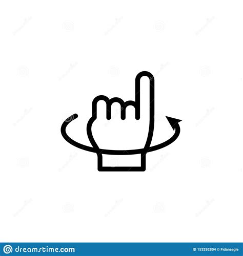 Hand Rotate Gesture Outline Icon. Element Of Hand Gesture Illustration ...