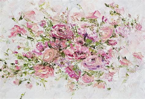 Flower Oil Painting Canvas Pink Oil Painting Pink Flower Oil Oil