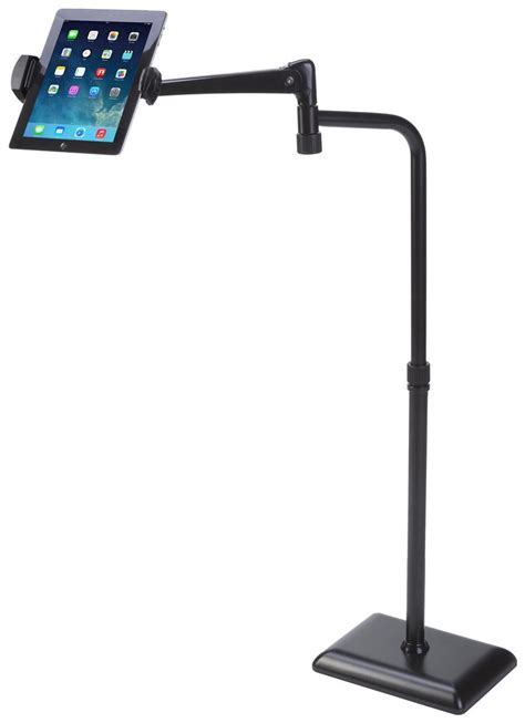 Adjustable Ipad Floor Stand W Perpendicular Arm Rotating