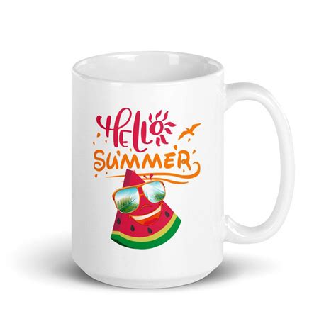 Summer Coffee Mug Summer Vibes Summertime Mugs Watermelon Etsy