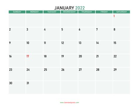 Monthly 2022 Printable Calendar Calendar Quickly