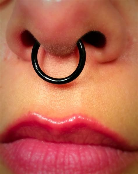 Items Similar To Large Black 14 Gauge Thick Septum Ring 14g Fake Piercing Silver Wire Nose