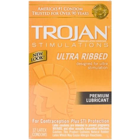 Trojan Ultra Ribbed Lubricant 12 Pack Sex Toy Hotmovies