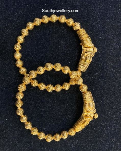 Antique Gold Nakshi Balls Kadas Indian Jewellery Designs