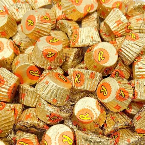 Reeses Miniatures Milk Chocolate Peanut Butter Candy Gold Orange Wrap