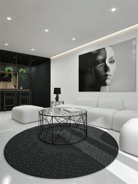 Black And White Interior Design Ideas Modern Apartment By ID White On Architecture Beast 03 Min 