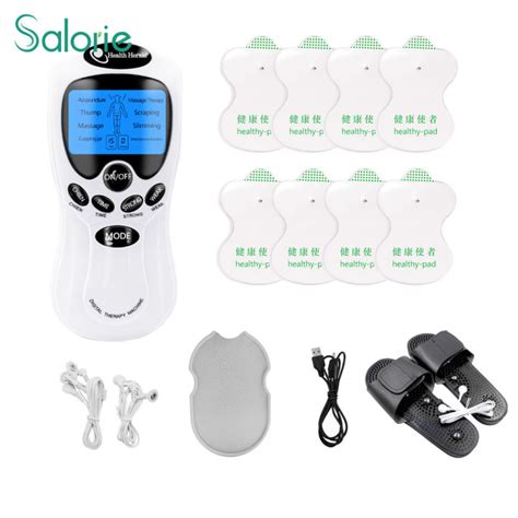 Salorie 8 Modes Digital Therapy Tens Unit Acupuncture Pulse Machine With Electrode Pads Slippers