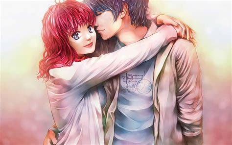 Elegant Cute Animated Couple Cute Anime Couple For Mobile Hd Wallpaper