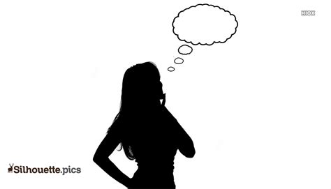 Woman Thinking Vector Silhouette Images
