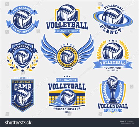 Logotipo De Voleibol Coleções De Conjunto Vetor Stock Livre De