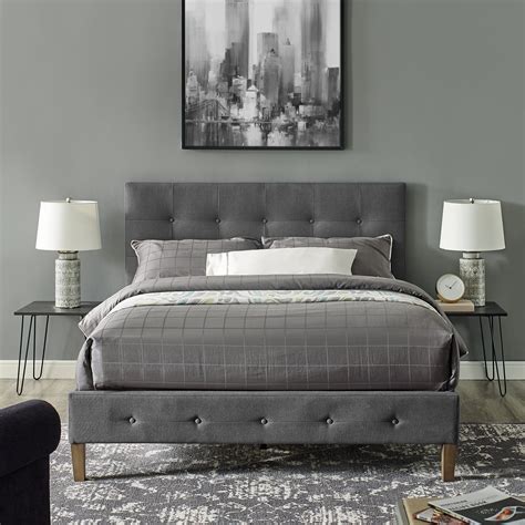 Modern Sleep Lancaster Modern Upholstered Platform Bed Frame Full