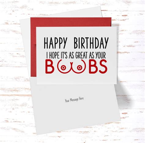 Naughty Card For Her Happy Birthday I Hope It S As Great As Your Boobs