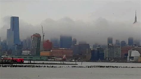 Spectacular View Of Very Low Clouds Over New York City Usa Youtube