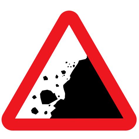 Danger From Falling Rocks Fall Rock Traffic Signs Rock