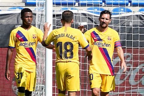 Lionel Messi Scores Twice As Barcelona Finish La Liga 2019 20 With 5 Goal Rout Over Alaves News18