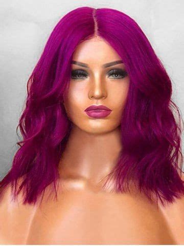 Medium Center Parting Natural Wavy Cosplay Synthetic Wig Human Hair