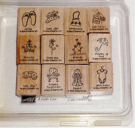 Amazon Com Stampin Up A Babe Love Wood Mounted Mini Rubber Stamp Set Of Retired