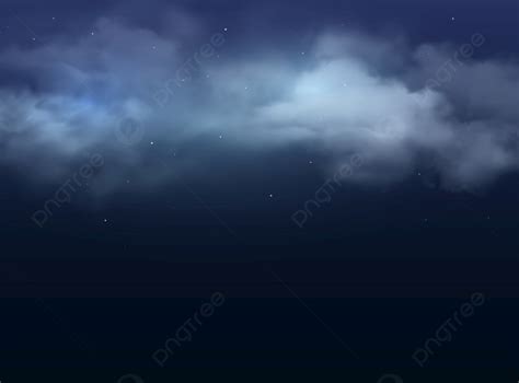 Background Langit Malam Dengan Awan Dan Bintang Latar Belakang Vektor