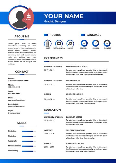 My resume is now one page long, not three. Graphic Designer resume template