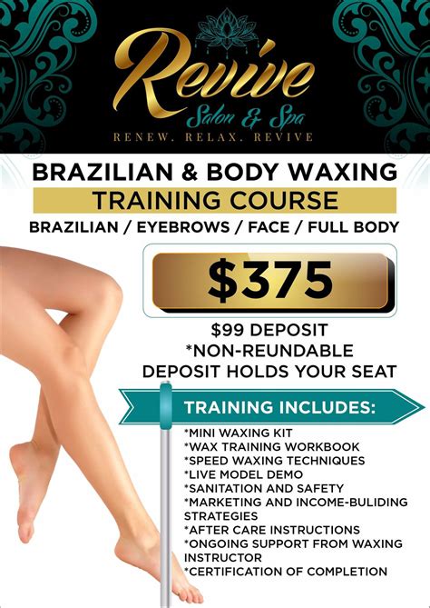 Brazilian And Body Wax Training Revive Salon And Spa Charlotte Nc July 11 2022