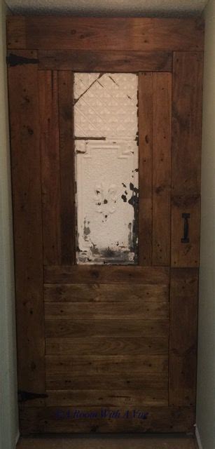 Hollow Core Door Repurposed Using Leftover Lumber And Vintage Ceiling