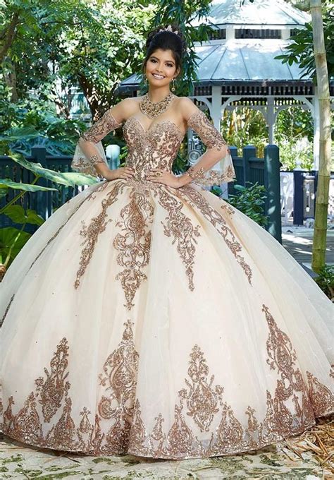 Pink Princess Pink Gold Quinceanera Dresses 2022 With Long Sleeves And