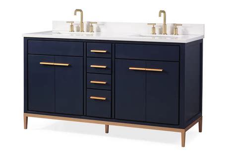 Vanity, depending on your project's scope and scale. 60" Modern Style Navy Blue Double Sink Bathroom Vanity