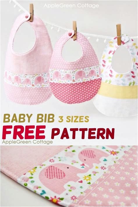 Baby Bib Pattern Free Bib Pattern In 3 Sizes Applegreen Cottage