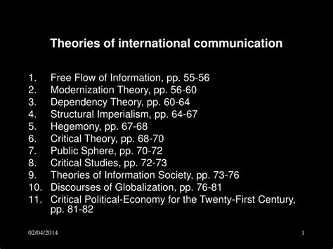 Approaches To Theorizing International Communication Mass