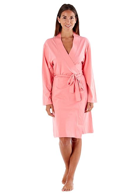 Womens Luxury Selena Secrets Soft Jersey Cotton Kimono Wrap Dressing