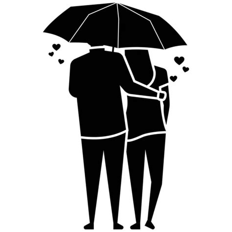 Couple Under Umbrella In Love Rain — Stock Vector © Vectomart 6211622