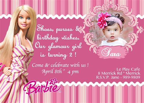 Pin On Barbie Free Printable Barbie Invitation Templates Bagvania Anniversaire Happy