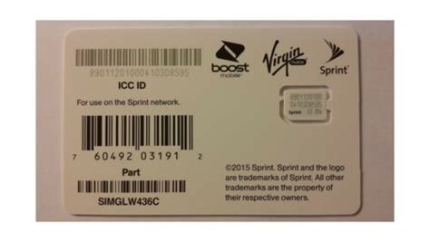 Sprint Uicc Icc Nano Sim Card Simglw436c Iphone 5s 6 6 Plus 6s Flash